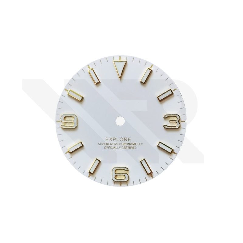 Seiko Field Watch Zifferblatt: Mattweiß mit goldenen 369 Indizes