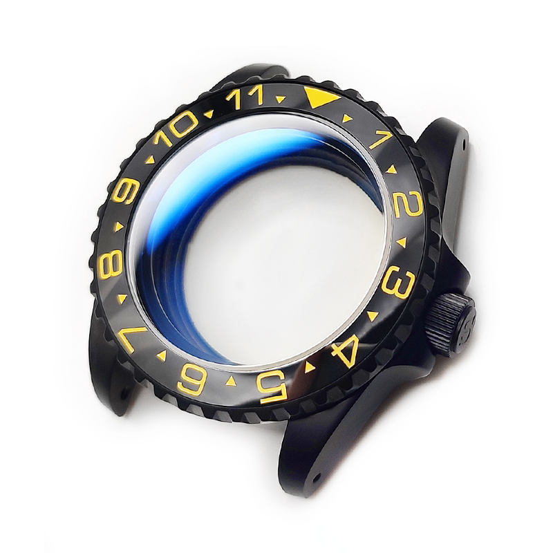 GMT Oyster Style Sandblasted Case Set for Seiko SKX / SRPD Mod: Black
