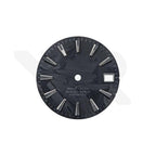Carbon Fiber Dial for Seiko Mod - Sea Master Style Indices Black Luminous