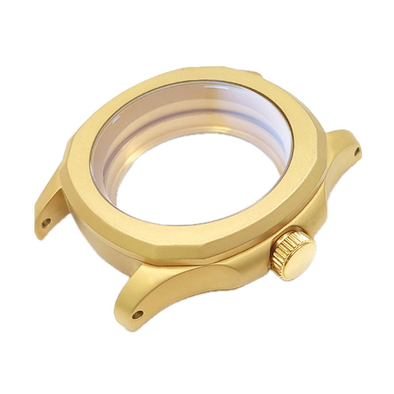 Nautilus Sandblasted Case Set for Seiko Mod: Gold