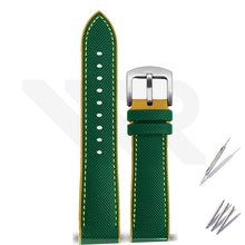 Load image into Gallery viewer, Nylon Silicone Diver Strap for Seiko 5 Street Fighter Prospex Series - Green Yellow
