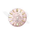 GS Shunbun Style Blossom Pink Dial for Seiko Mod: Gold GS Style Indices with 6h Date Window