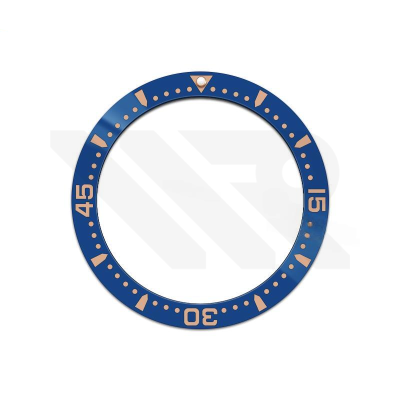 Hydro Style Ceramic Sloped Bezel Insert for SKX/SRPD - Blue/Rose Gold