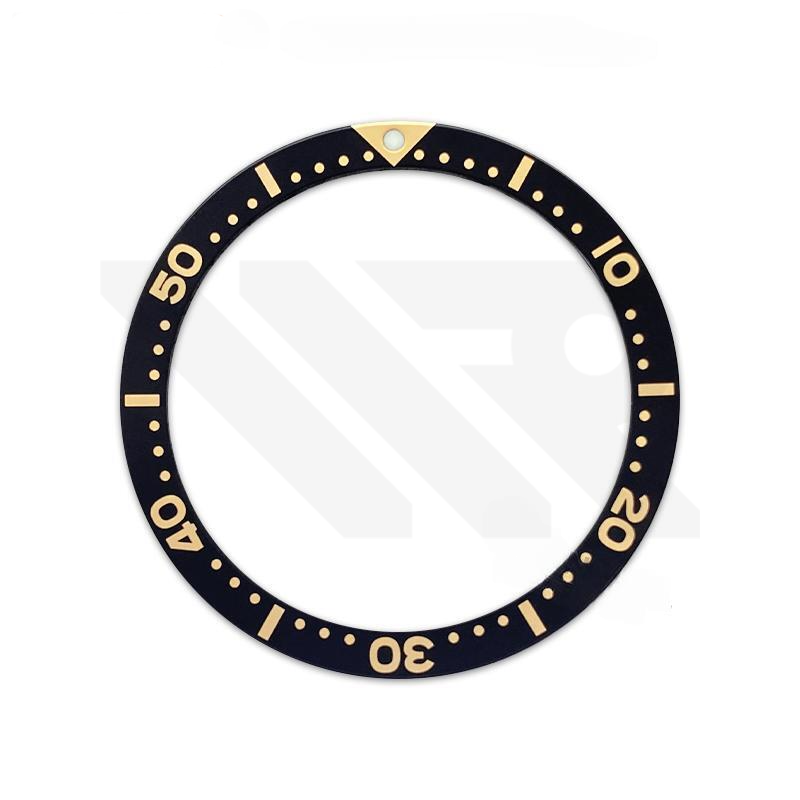 SKX007 Aluminium Flat Bezel Insert for SKX/SRPD - Black/Gold