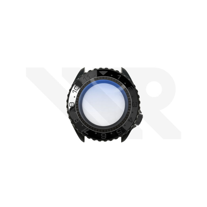 Sandblasted Black SKX Case Set for Seiko Mod: Stealth Dual Time GMT Style