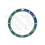 Ceramic Sloped Diver Bezel Insert for SKX / SRPD Seiko Mod: Green/Blue