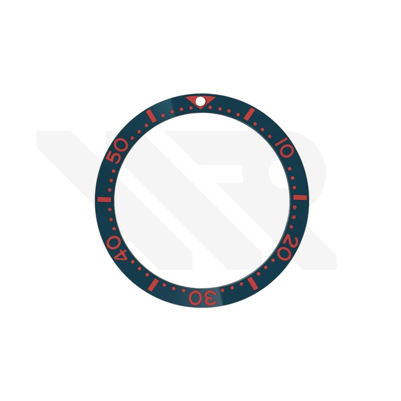 Seiko Style Diver Ceramic Flat Bezel Insert for SKX / SRPD - Navy-Red