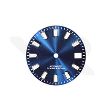 Load image into Gallery viewer, Navy Sunburst Dial for Seiko Mod: Silver Trapezoid Indices
