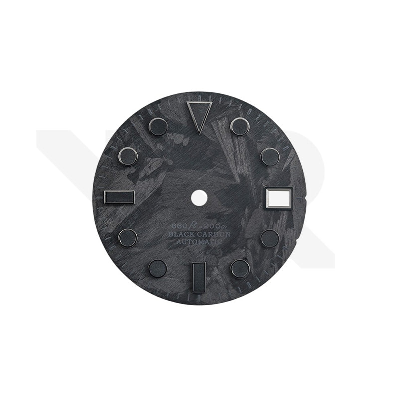 Carbon Fiber Dial for Seiko Mod - Sub Style Black Luminous