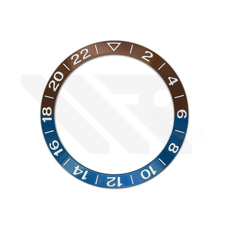 GMT Aluminium Sloped Bezel Insert for SKX/SRPD Seiko Mod - Brown Blue