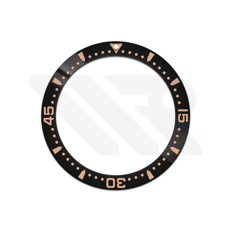 Hydro Style Ceramic Sloped Bezel Insert for SKX/SRPD - Black/Rose Gold