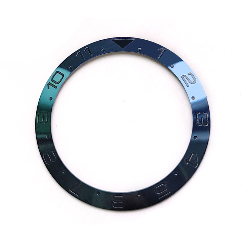 GMT Sloped Ceramic Bezel Insert for SKX/SRPD - Midnight Blue Ceramic with Black Indices