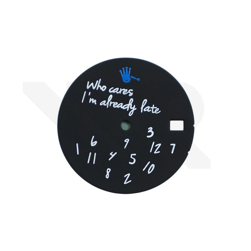 Relax Sunburst Dial V2 for Seiko Mod: Black / White - Blue Logo