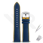 Nylon Silicone Diver Strap for Seiko 5 Street Fighter Prospex Series - Blue Yellow