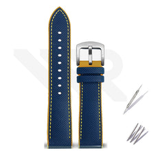 Load image into Gallery viewer, Nylon Silicone Diver Strap for Seiko 5 Street Fighter Prospex Series - Blue Yellow
