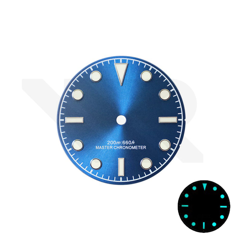 Blackbay Style Diver Dial for Seiko Mod: Sunburst Blue No Date
