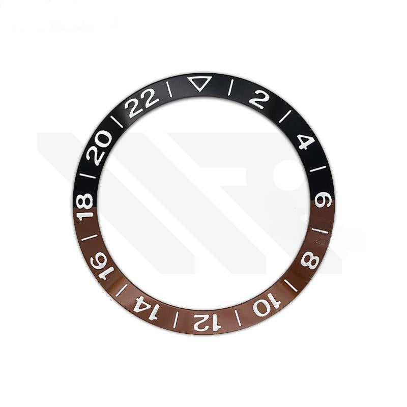 GMT Aluminium Sloped Bezel Insert for SKX/SRPD Seiko Mod - Black Brown