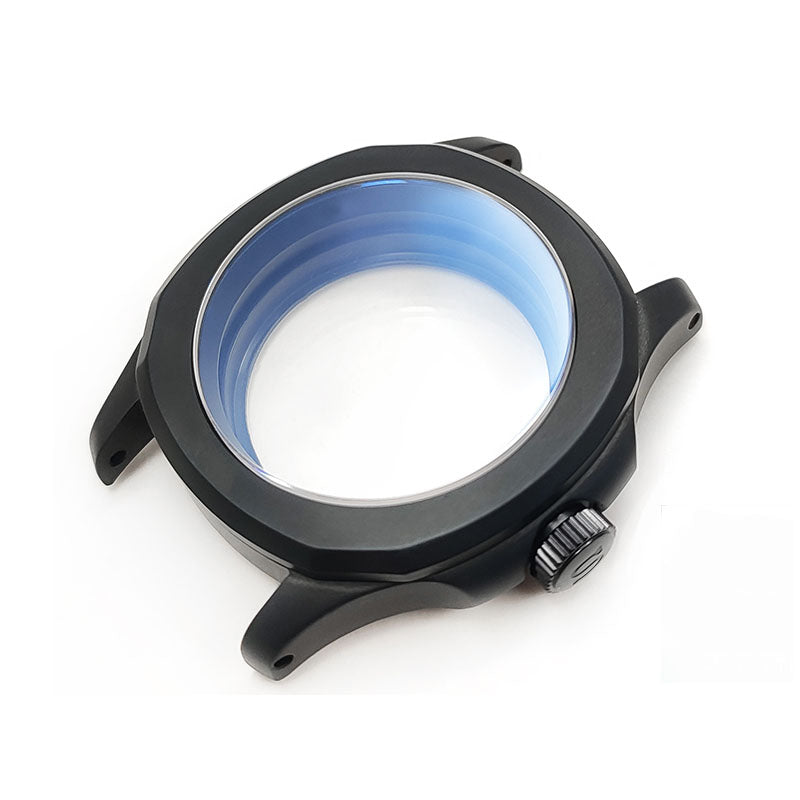 Nautilus Brushed Case Set for Seiko Mod: Black