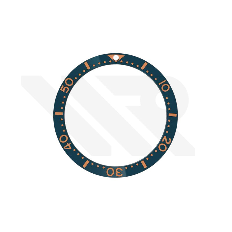 Seiko Style Diver Ceramic Flat Bezel Insert for SKX / SRPD - Navy-Orange