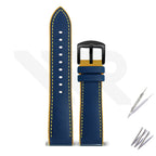 Nylon Silicone Diver Strap for Seiko 5 Street Fighter Prospex Series - Blue Yellow
