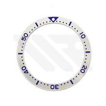 Load image into Gallery viewer, SKX007 Aluminium Flat  Bezel Insert for SKX/SRPD - Silver (Blue Numbers)
