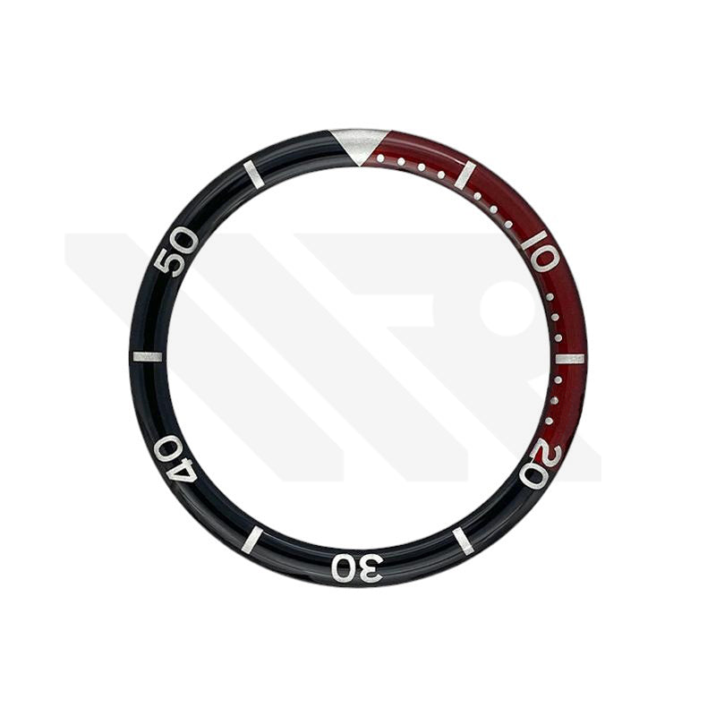 Resin Flat Bezel Insert for SKX/SRPD Seiko Mod: Black-Red-Silver