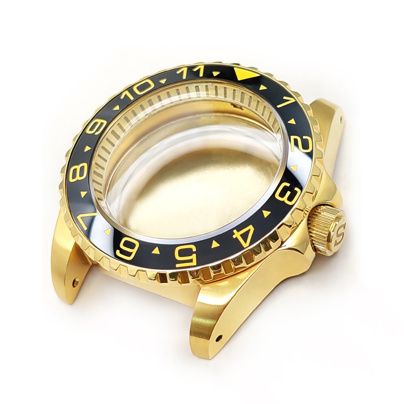 GMT Oyster Style Brushed Case Set for Seiko SKX / SRPD Mod: Gold