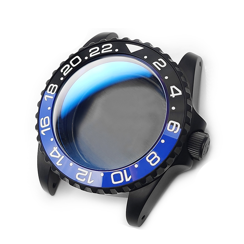 GMT Oyster Style Sandblasted Case Set for Seiko SKX / SRPD Mod: Black