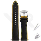 Nylon Silicone Diver Strap for Seiko 5 Street Fighter Prospex Series - Black Yellow
