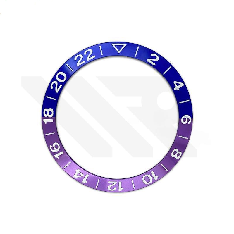 GMT Aluminium Sloped Bezel Insert for SKX/SRPD Seiko Mod - Blue Purple