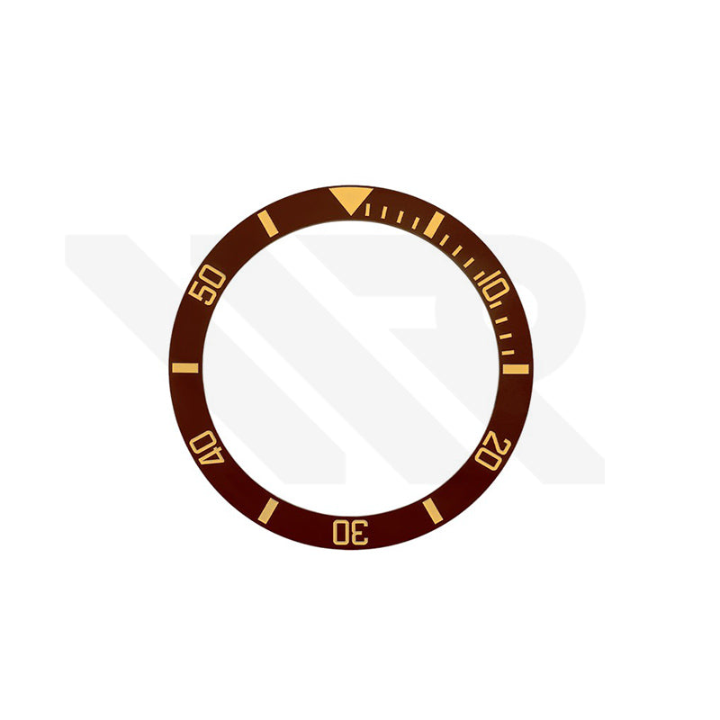 SUB Style Ceramic Sloped Bezel Insert for SKX/SRPD: Brown/Gold