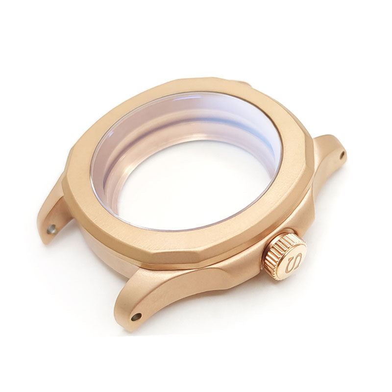 Nautilus Sandblasted Case Set for Seiko Mod: Rose Gold