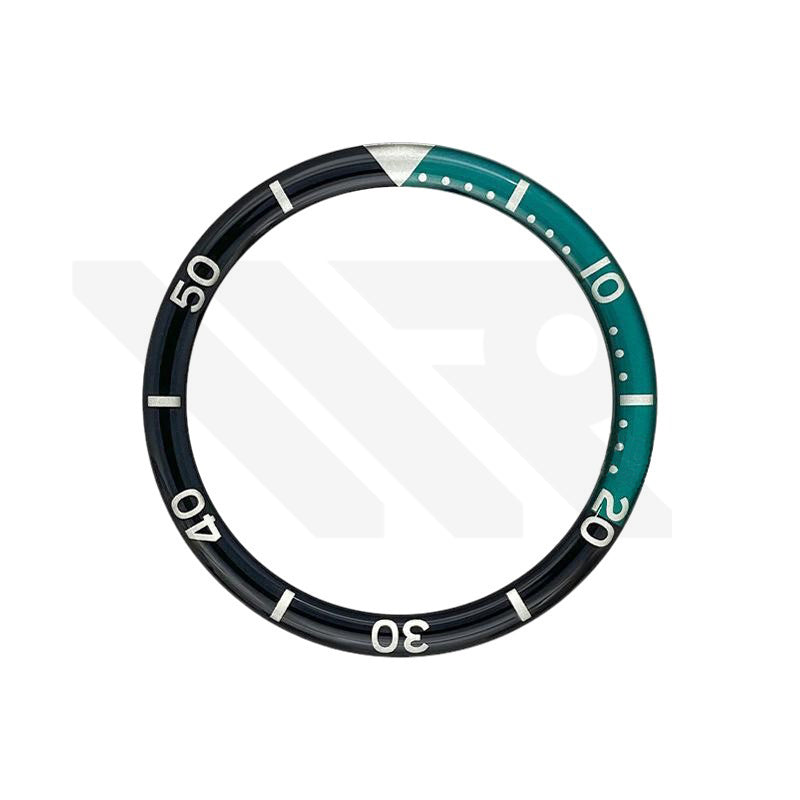 Resin Flat Bezel Insert for SKX/SRPD Seiko Mod: Black-Coral Green-Silver