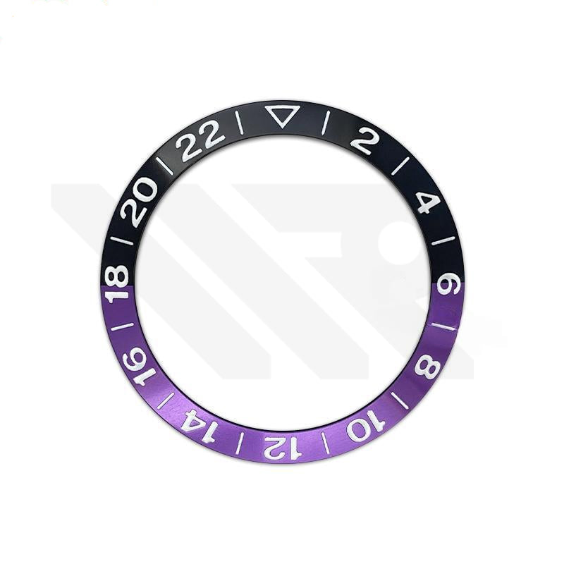 GMT Aluminium Sloped Bezel Insert for SKX/SRPD Seiko Mod - Black Purple