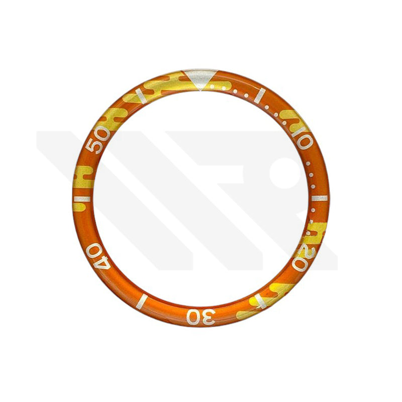 Resin Flat Bezel Insert for SKX/SRPD Seiko Mod: Camouflage Orange-Silver