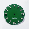 Field Watch Dial for Seiko Mod: Matte Green with Silver 369 Indices