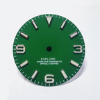 Field Watch Dial for Seiko Mod: Matte Green with Silver 369 Indices