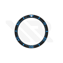 Afbeelding in Gallery-weergave laden, Seiko Style Diver Ceramic Flat Bezel Insert for SKX / SRPD - Black-Blue
