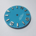 Field Watch Dial for Seiko Mod: Matte Tiffany Blue with Silver 369 Indices