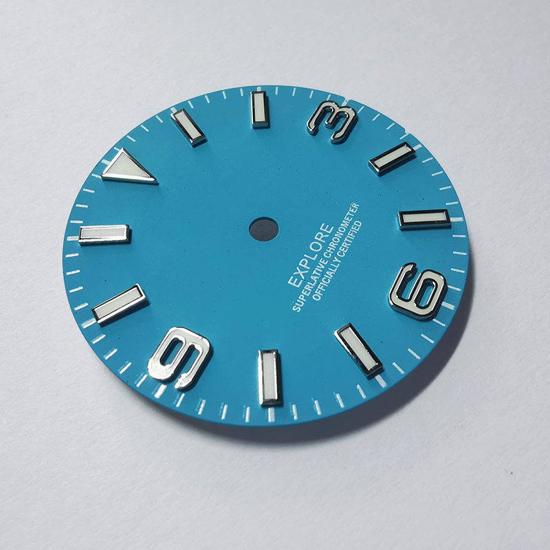 Seiko Field Watch Zifferblatt: Mattes Tiffany-Blau mit silbernen 369 Indizes