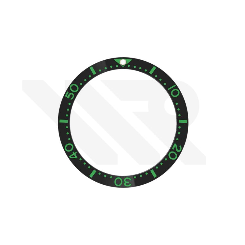 Seiko Style Diver Ceramic Flat Bezel Insert for SKX / SRPD - Black-Green