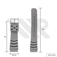 Load image into Gallery viewer, GL381 Style Rubber Strap  for SKX/SRPD - Grey (Silver Buckle)
