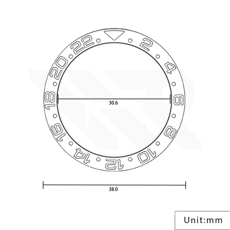 GMT-24 Ceramic Sloped Bezel Insert for SKX/SRPD - Yellow-Black/White