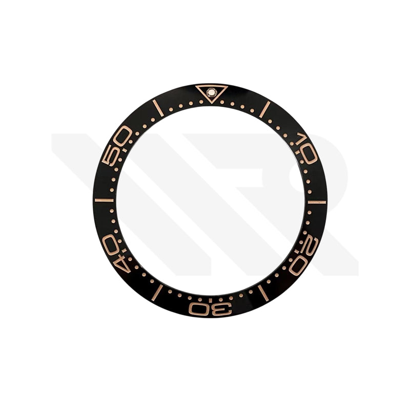 Replacement Ceramic Bezel Insert Compatible with Omega SM300 42mm : Black/Rose Gold