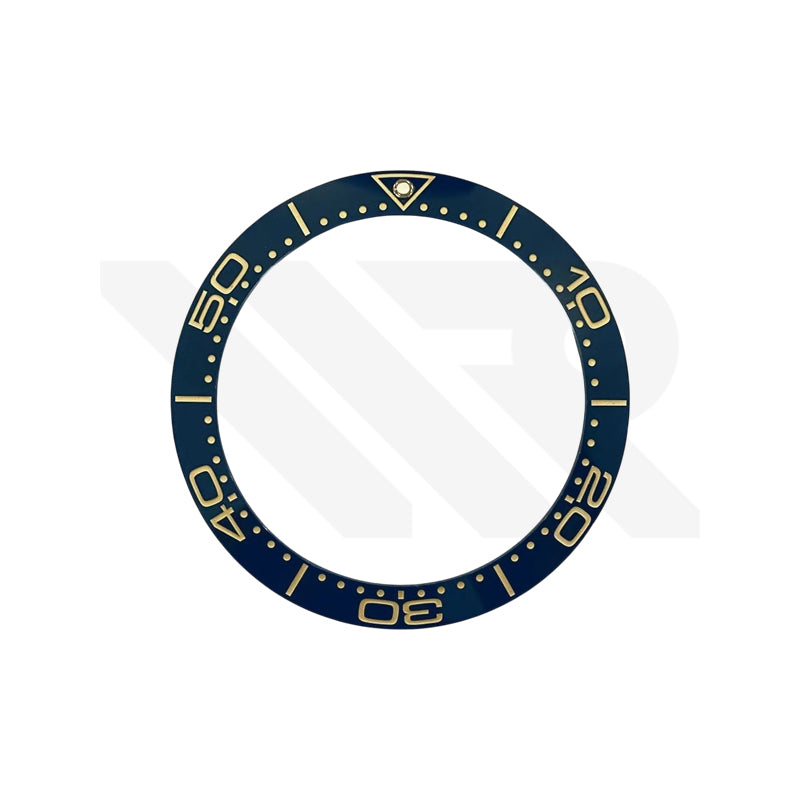 Replacement Ceramic Bezel Insert Compatible with Omega SM300 42mm : Blue/Gold