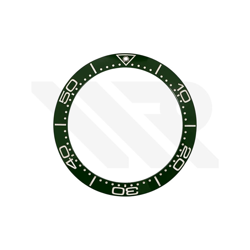 Replacement Ceramic Bezel Insert Compatible with Omega SM300 42mm : Green/White