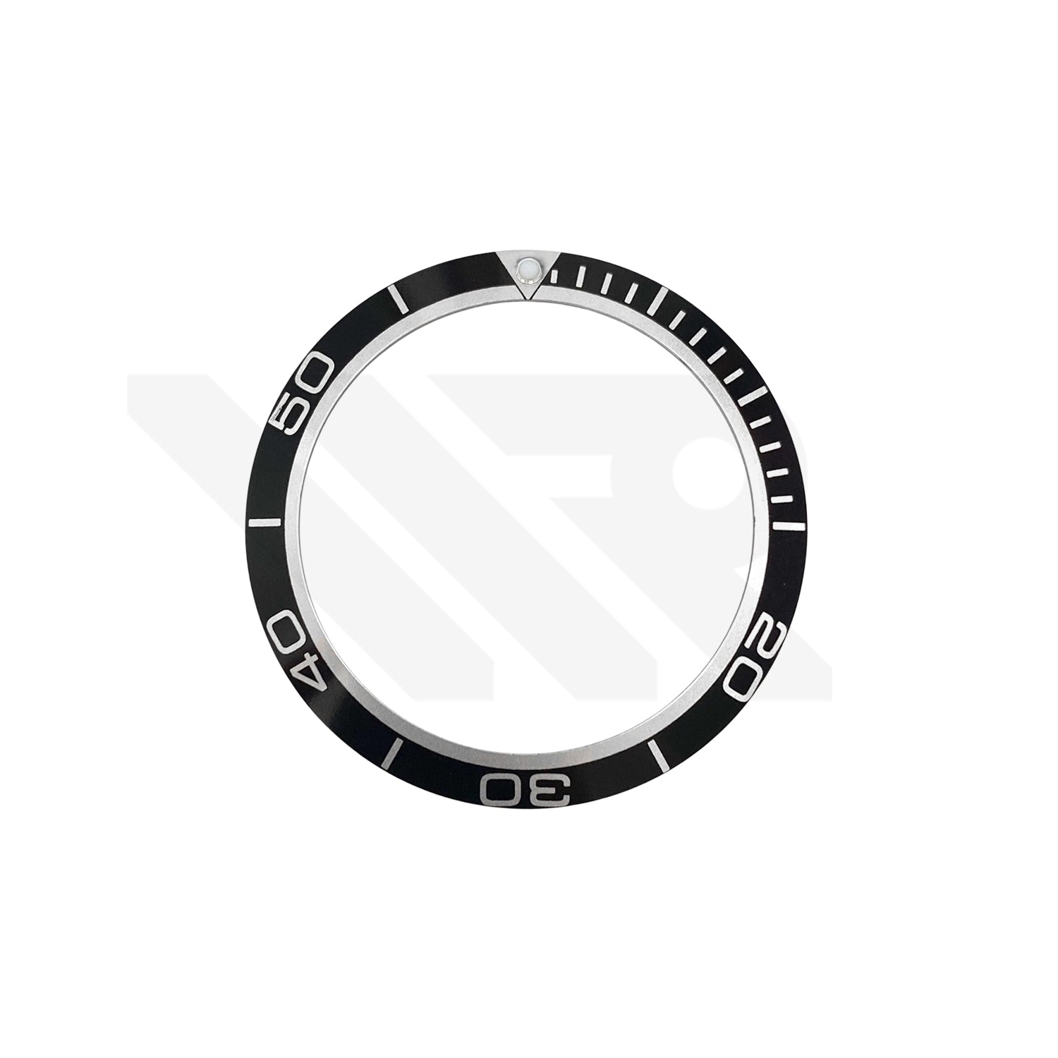 Replacement Aluminium Bezel Insert Compatible with Omega Seamaster Planet Ocean SM600 41mm : Black