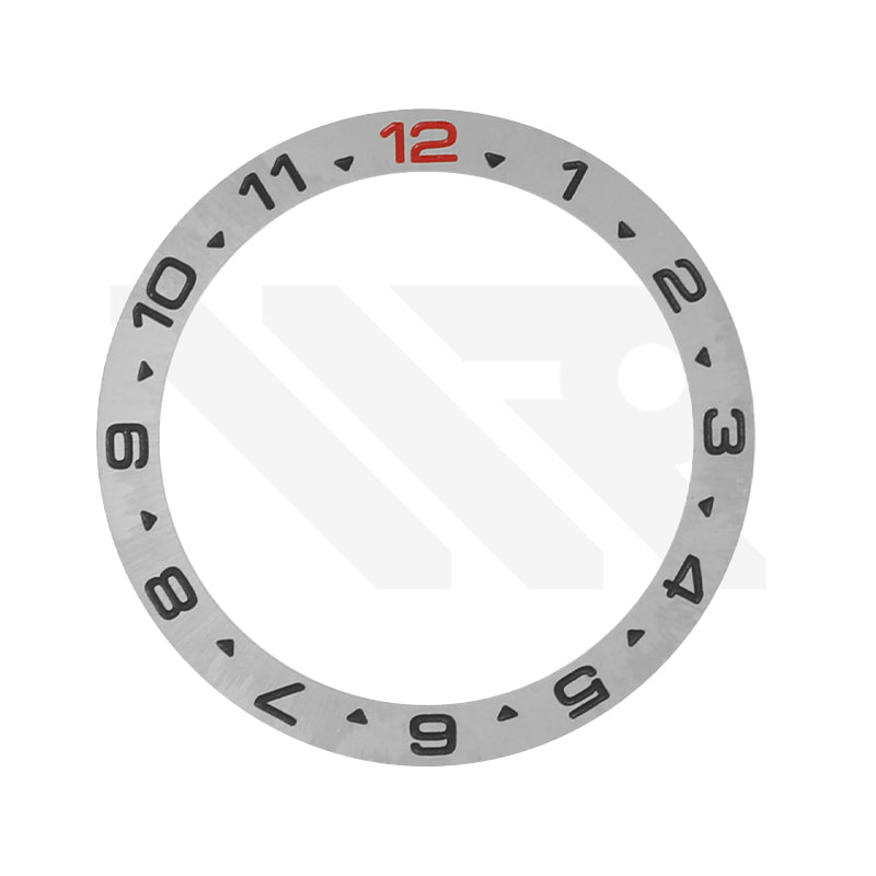 Flat Dual-Time Stainless Steel Bezel Insert For SKX / SRPD: Red 12