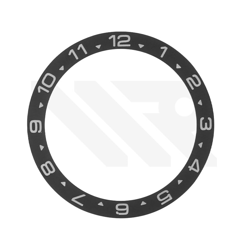 Flat Base Dual-Time Stainless Steel Sloped Bezel Insert For SKX / SRPD: Black Full Luminous