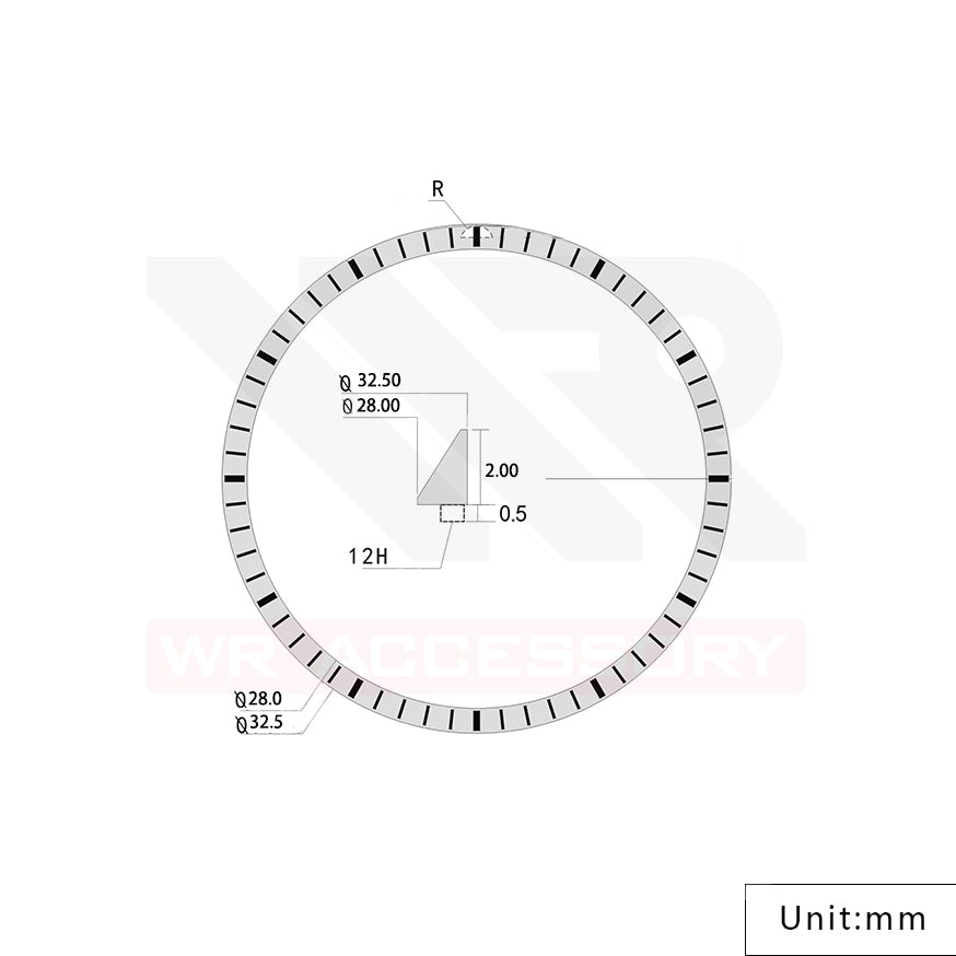 Seiko Mod Lumed Chapter Ring for SRP Turtle: Black